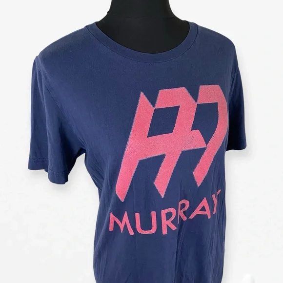 Vintage retro grunge Navy Blue T-Shirt H77 Murray Graphic tee shirt T-shirt M - Picture 4 of 8